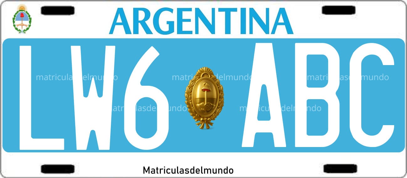 Ejemplo de patente de Argentina con fondo azul y escudo nacional
