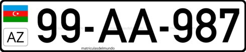 Current Azerbaijan license plate in Asia