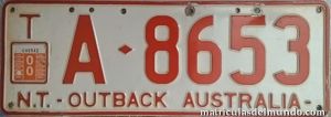 Matrícula de remolque trailer de Northern Territory A8653