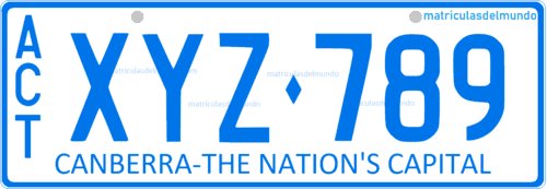 Old Australian Capital Territory license plate from 1996