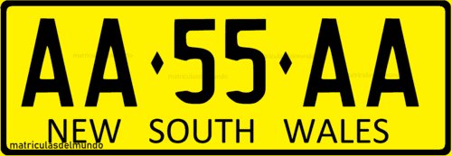 New South Wales NSW car license plate AA55AA