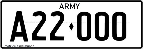 Australian Army license plate ARMY