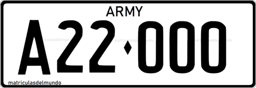 Matrícula del ejército de Australia ARMY
