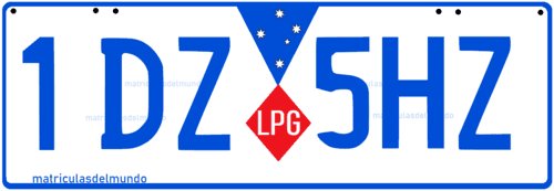 Victoria Australia license plate with LPG sticker
