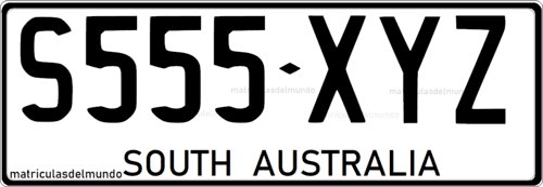 South Australia car license plate S555XYZ