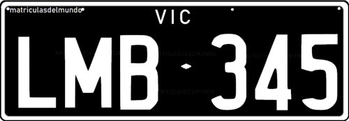 Victoria license plate with black background LMB345