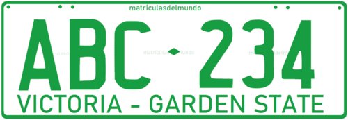Victoria license plate GARDEN STATE ABC234