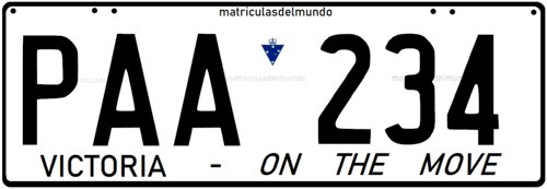 Victoria license plate ON THE MOVE PAA 234