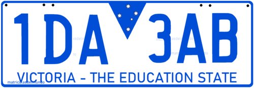 Victoria license plate from 2015 to 2016 Australia