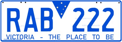 Victoria license plate from 2000 to 2013 RAB 222