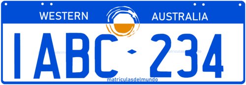 Western Australia car license plate 1ABC234