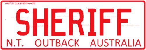 Northern Territory personalized SHERIFF license plate