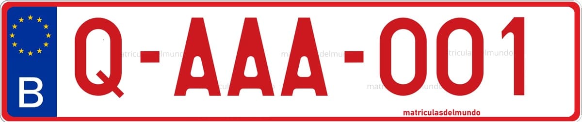Matrícula de remolque de Bélgica Q-AAA-001