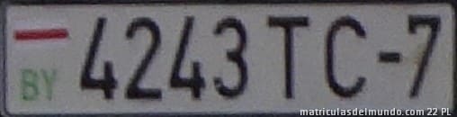 Modern Belarus license plate with covered flag