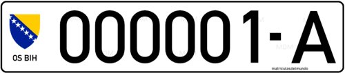 Bosnia military license plate