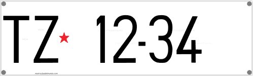 Bosnia license plate from the Yugoslav era