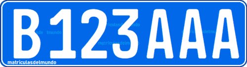 matrícula especial de coche del servicio público de Botsuana con fondo azul. Blue plate from Botswana