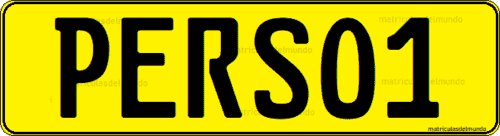 matrícula especial de coche personalizada de Botswana PERSO1. Vanity plate from Botswana