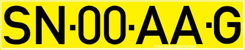 Matrícula del gobierno de Cabo Verde con fondo amarillo