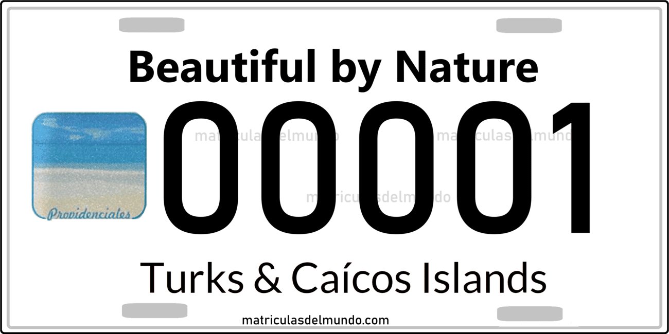 Imagen de ejemplo de una matrícula normal de Turks and Caicos
