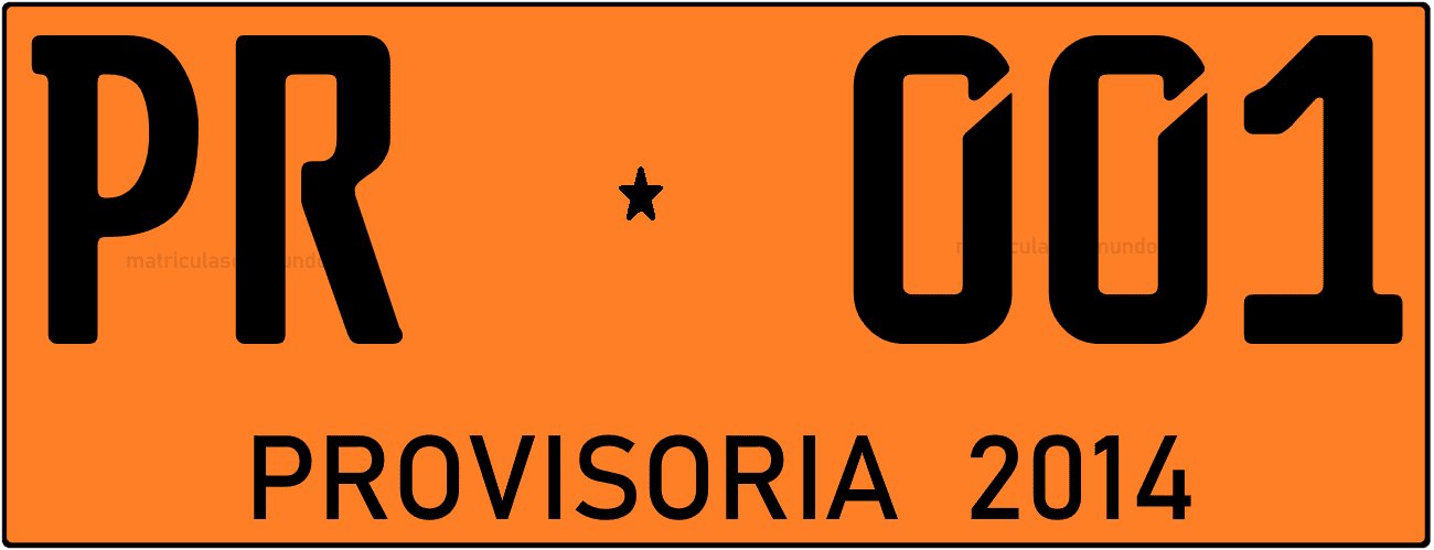 Patente provisional naranja de Chile