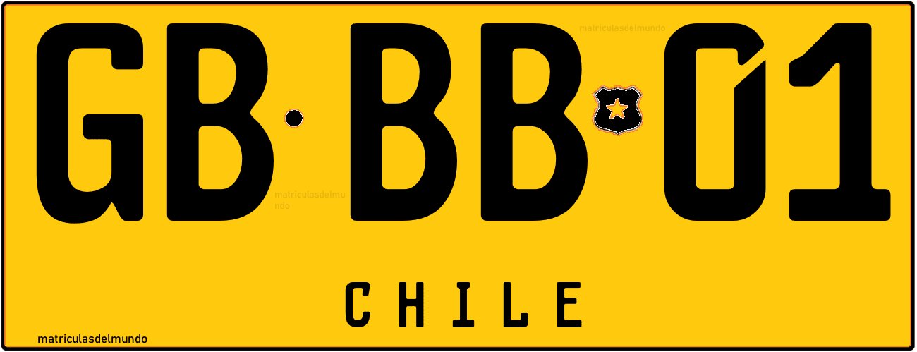 Patente amarilla de taxi chileno