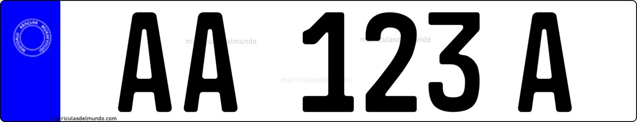 Example image of a standard Northern Cyprus car license plate