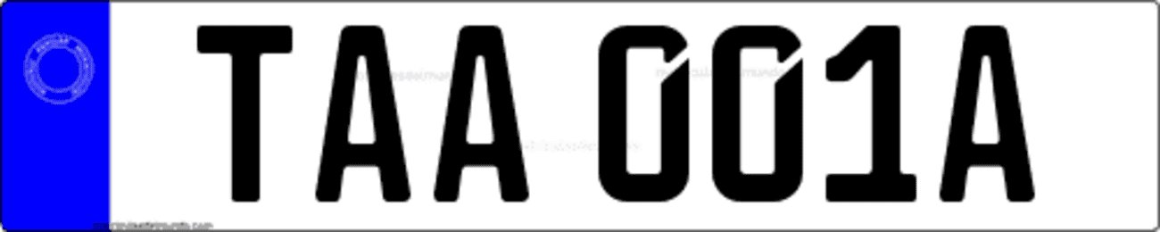 Example of a Northern Cyprus public transport license plate