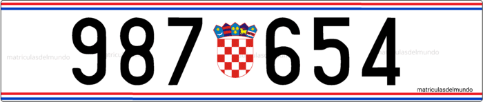 matrícula especial de Croacia para coche de policía