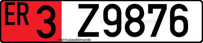 Eritrean square commercial vehicle plate with red stripe