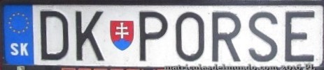 Matrícula de coche personalizada de Eslovaquia provincial DKPORSE