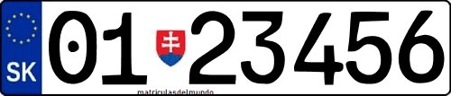 Matrícula de coche de Eslovaquia militar 0123456