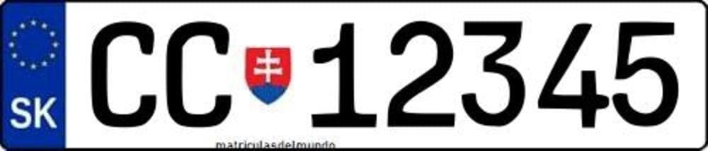Matrícula diplomática CC de Eslovaquia desde 2025