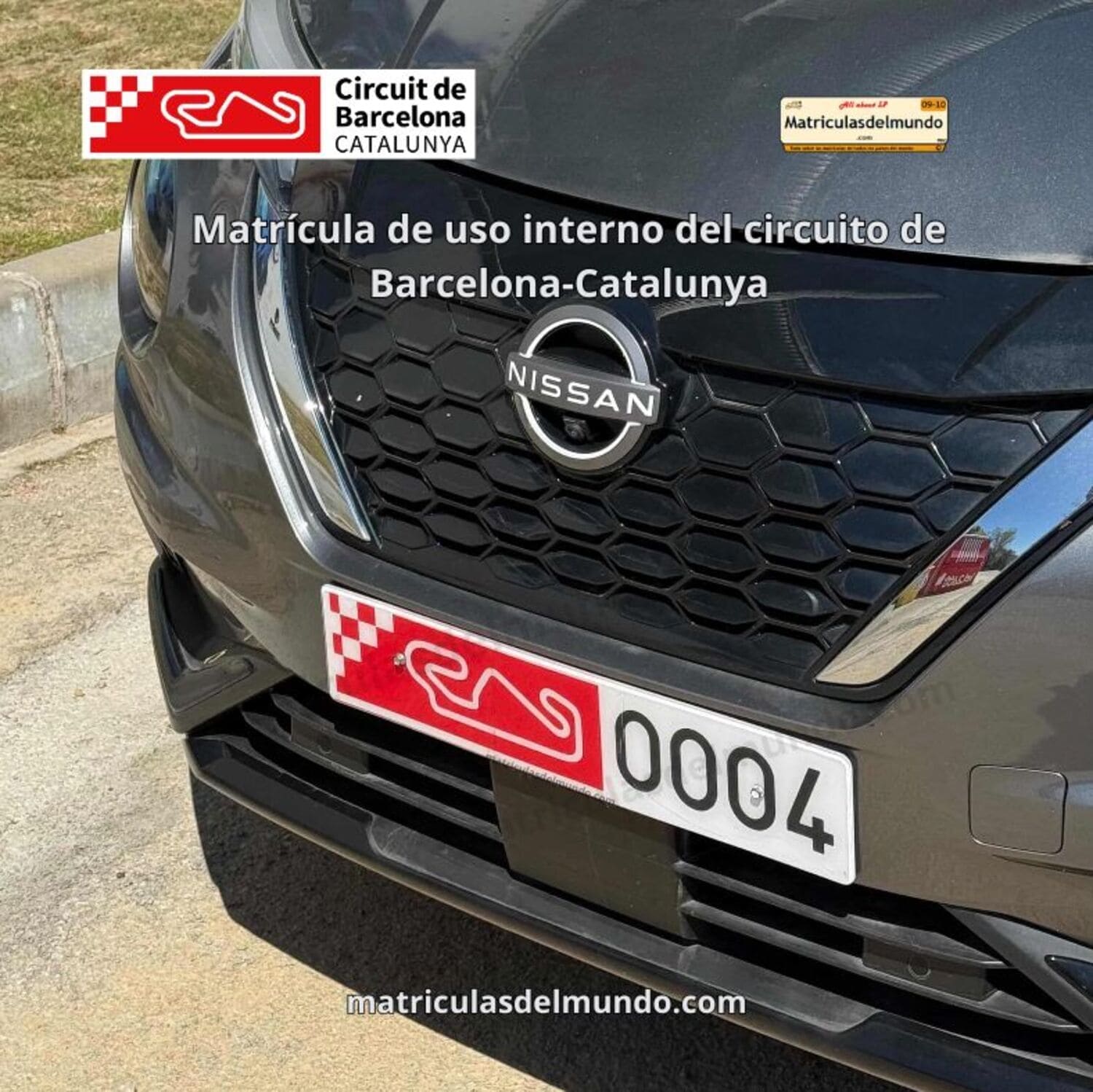 Nissan en el Circuit de Barcelona‑Catalunya con matrícula especial interna roja