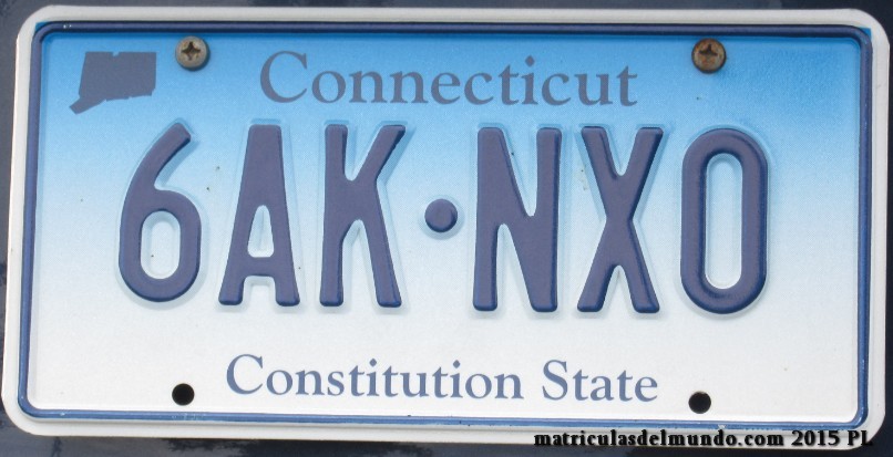 Matrícula de coche de Connecticut americana con formato actual