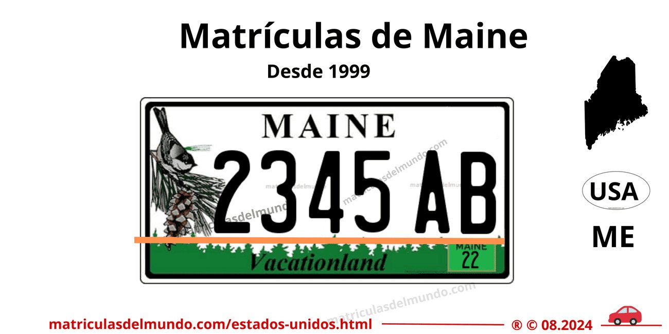 Antiguas matrículas de coche de Maine Imagen de la explicación de las matrículas de Maine antiguas