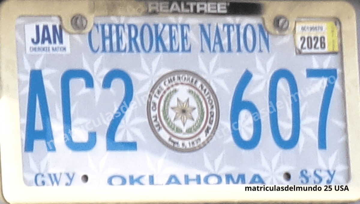 Matrícula especial de coche de la Nación Cherokee, Estados Unidos