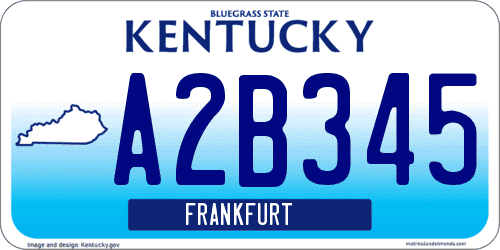 Matrícula de coche de Kentucky utilizado desde 2005 con el diseño desde 2020