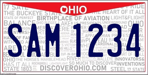 Matrícula de coche de Ohio Discover Ohio sol