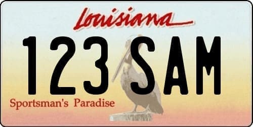 Matrícula de coche de Louisiana utilizado desde 2016 con pelícano animal Estados Unidos