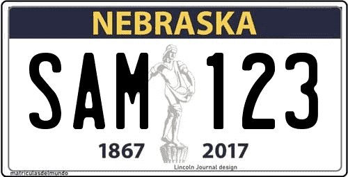 Matrícula de coche de Nebraska anterior 1867 Matrícula de coche de Nebraska desde 2017 1867 centennial