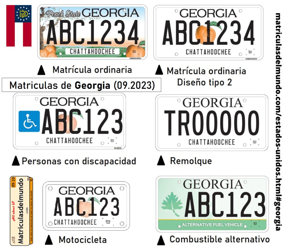 Types of U.S. Georgia license plates and their meanings