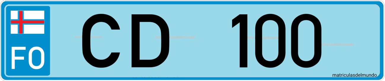 Example of a Faroe Islands diplomatic plate
