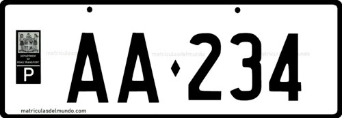 Matrícula antigua de Fiji con fondo blanco