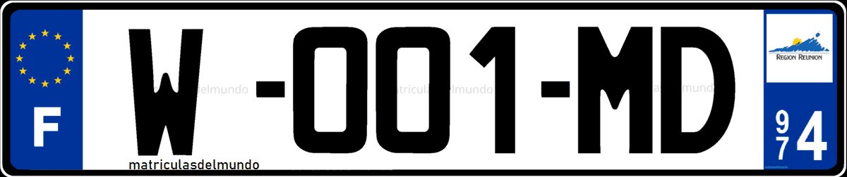 Matrícula de coche de concesionario de Francia comenzando por W