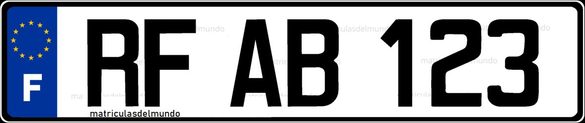 Matrícula de coche militar para fuerzas francesas en alemania