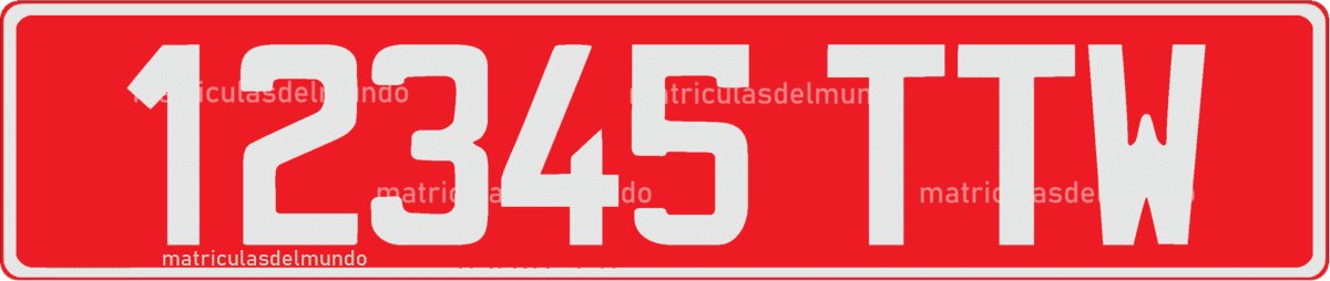 Matrícula de coche antigua de Francia de importación temporal roja para Zonas francas de la Alta Saboya y del País de Gex