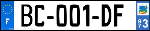 Current license plate of French Guiana