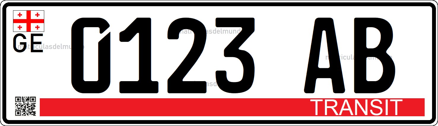 Matrícula temporal de Georgia TRANSIT actual