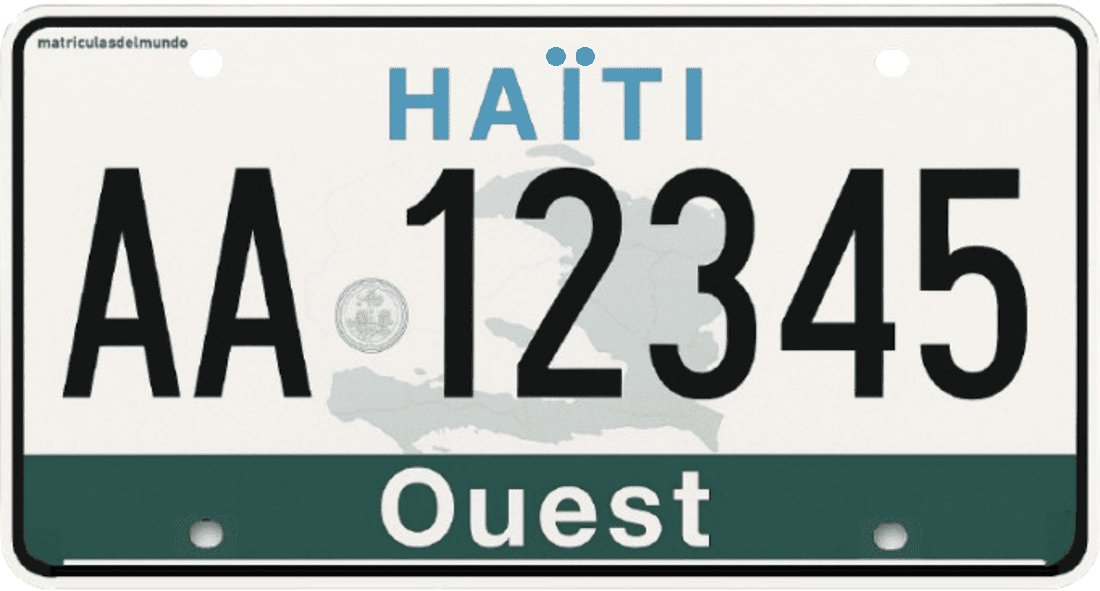 Imagen de matrícula de coche de Haiti antigua hasta 2013 - Matrícula de Haiti de coche